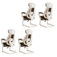 Modern Ergonomic No Wheels Arm Chair High Back Fixed Arms Office Desk 4 Piece Set White Clearhalo 'furn' 'furn_office_chair' 'Furniture' 'Office Chairs' 'Office Furniture' 'office_chair' 7325483