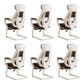 Modern Ergonomic No Wheels Arm Chair High Back Fixed Arms Office Desk 6 Piece Set White Clearhalo 'furn' 'furn_office_chair' 'Furniture' 'Office Chairs' 'Office Furniture' 'office_chair' 7325485
