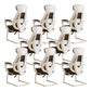 Modern Ergonomic No Wheels Arm Chair High Back Fixed Arms Office Desk 8 Piece Set White Clearhalo 'furn' 'furn_office_chair' 'Furniture' 'Office Chairs' 'Office Furniture' 'office_chair' 7325488