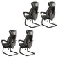 Modern Ergonomic No Wheels Arm Chair High Back Fixed Arms Office Desk 4 Piece Set Black Clearhalo 'furn' 'furn_office_chair' 'Furniture' 'Office Chairs' 'Office Furniture' 'office_chair' 7325491