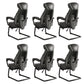 Modern Ergonomic No Wheels Arm Chair High Back Fixed Arms Office Desk 6 Piece Set Black Clearhalo 'furn' 'furn_office_chair' 'Furniture' 'Office Chairs' 'Office Furniture' 'office_chair' 7325493