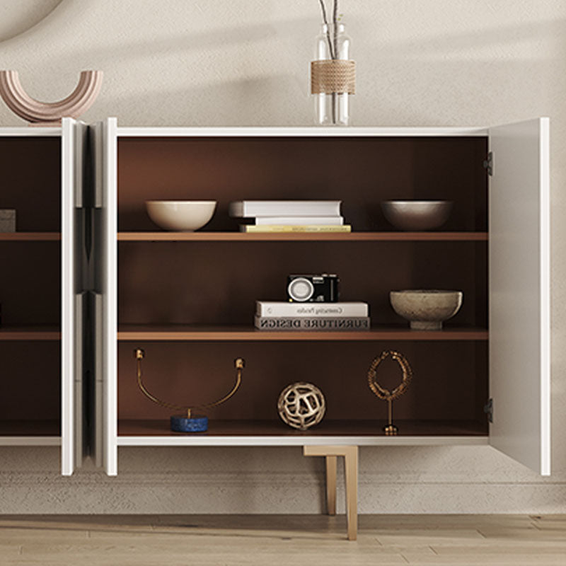 Tavolo da tavolo in legno ingegnerizzato glam con porte per sala da pranzo