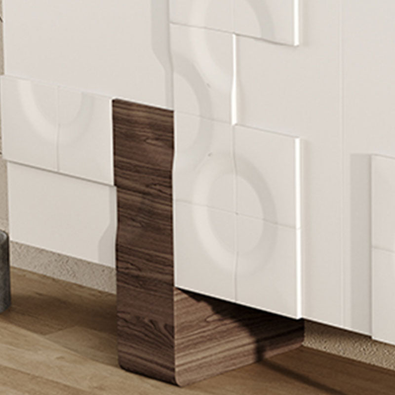 Tavolo da tavolo in legno ingegnerizzato glam con porte per sala da pranzo