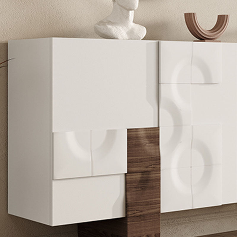 Tavolo da tavolo in legno ingegnerizzato glam con porte per sala da pranzo