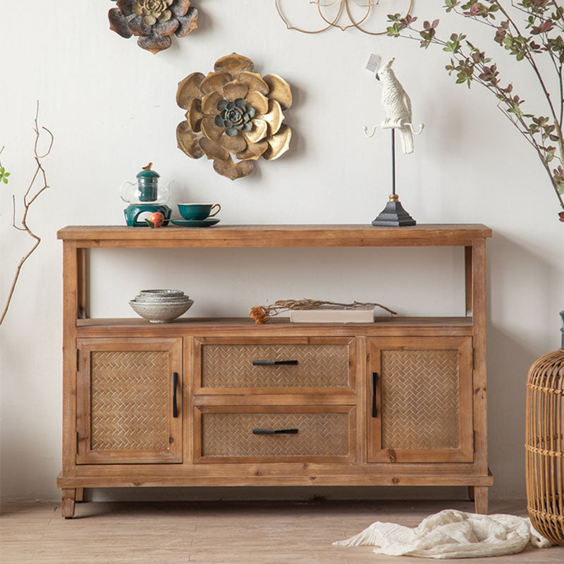 Farmhouse Brown Sideboard Solid Wood Server Tavolo per sala da pranzo