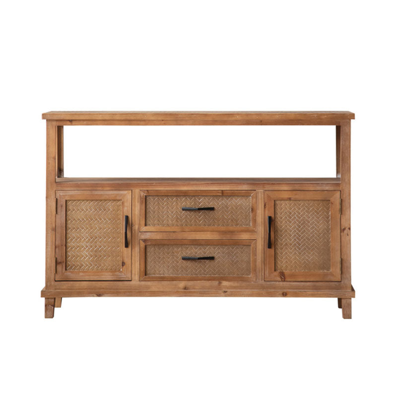 Farmhouse Brown Sideboard Solid Wood Server Tavolo per sala da pranzo