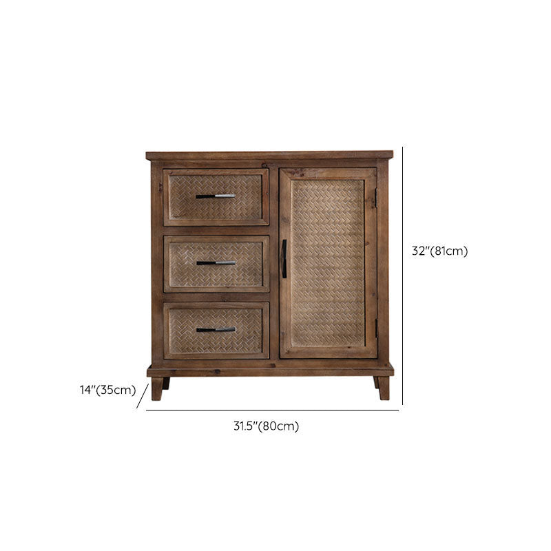 Farmhouse Brown Sideboard Solid Wood Server Tavolo per sala da pranzo