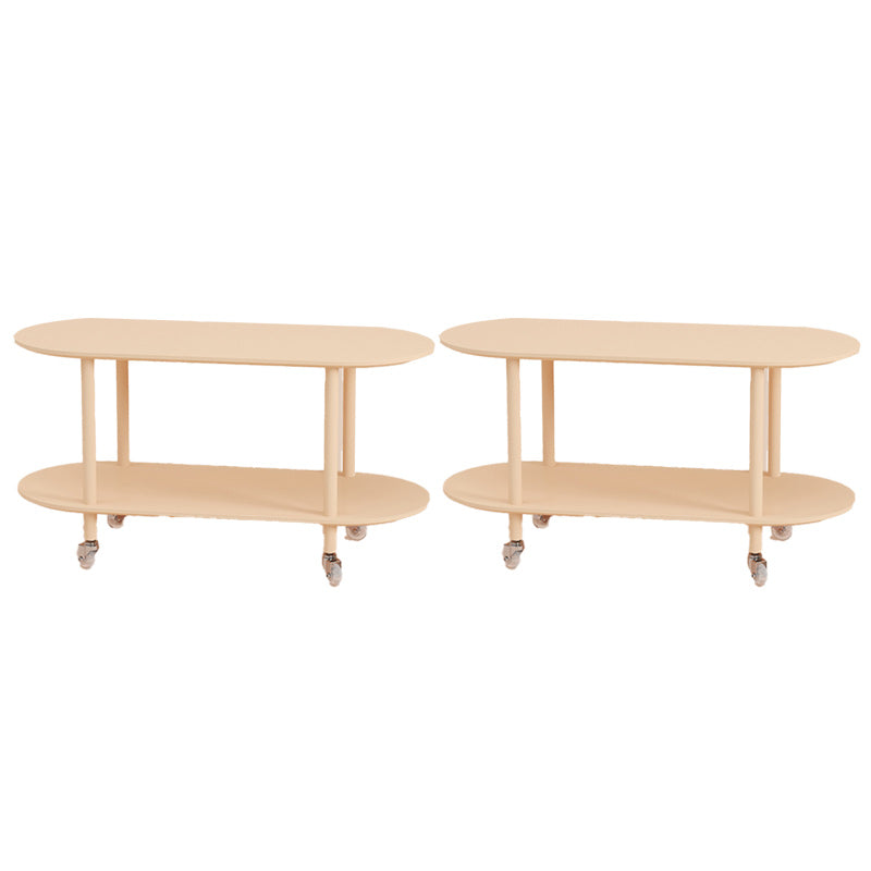 14" Wide Contemporary Corner Table Storage Oval Accent Side Table Apricot 2 Clearhalo 'Coffee & Accent Tables' 'End & Side Tables' 'end_side_tables' 'furn' 'furn_end_side_tables' 'Furniture' 'Living Room Furniture' 7325671
