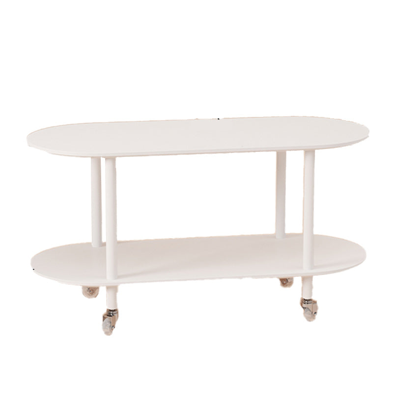 14" Wide Contemporary Corner Table Storage Oval Accent Side Table White 1 Clearhalo 'Coffee & Accent Tables' 'End & Side Tables' 'end_side_tables' 'furn' 'furn_end_side_tables' 'Furniture' 'Living Room Furniture' 7325673