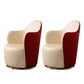 Round Base Style Side Chair Leather Lounge Chair for Living Room Red Microfiber Leather 2 Piece Set Clearhalo 'Accent Chairs' 'accent_chairs' 'Chairs & Seating' 'furn' 'furn_accent_chairs' 'Furniture' 'Living Room Furniture' 7325690