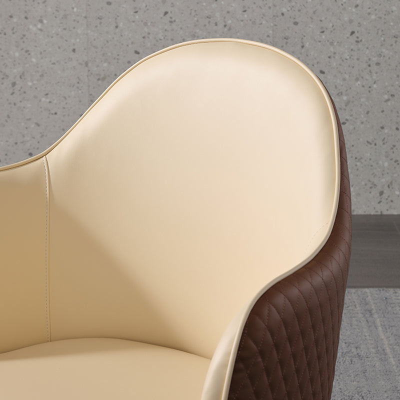 Round Base Style Side Chair Leather Lounge Chair for Living Room Clearhalo 'Accent Chairs' 'accent_chairs' 'Chairs & Seating' 'furn' 'furn_accent_chairs' 'Furniture' 'Living Room Furniture' 7325695