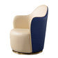 Round Base Style Side Chair Leather Lounge Chair for Living Room Blue Microfiber Leather 1 Piece Clearhalo 'Accent Chairs' 'accent_chairs' 'Chairs & Seating' 'furn' 'furn_accent_chairs' 'Furniture' 'Living Room Furniture' 7325696
