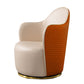 Round Base Style Side Chair Leather Lounge Chair for Living Room Orange Microfiber Leather 1 Piece Clearhalo 'Accent Chairs' 'accent_chairs' 'Chairs & Seating' 'furn' 'furn_accent_chairs' 'Furniture' 'Living Room Furniture' 7325701