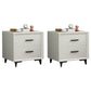 2 Drawers Modern Accent Table Nightstand Antique Finish Wood Bed Nightstand