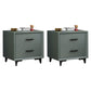 2 Drawers Modern Accent Table Nightstand Antique Finish Wood Bed Nightstand
