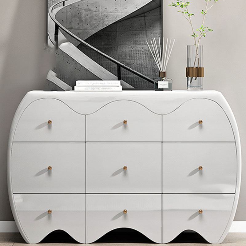 Contemporary Horizontal Double Dresser Wood Storage Dresser with 9 Drawers for Home White Clearhalo 'Bedroom Furniture' 'Dressers & Chests' 'dressers_chests' 'furn' 'furn_dressers_chests' 'Furniture' 7325745