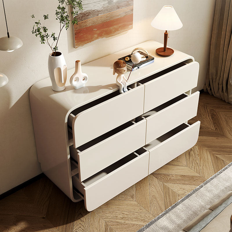 Modernismo horizontal tocador doble de 6 cajones tocador de almacenamiento de madera para casa