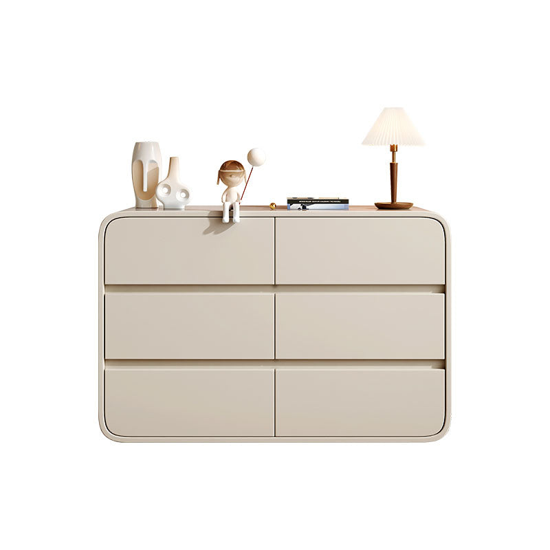 Modernismo horizontal tocador doble de 6 cajones tocador de almacenamiento de madera para casa