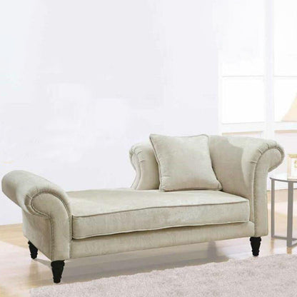 Faux Leather/Fabric Accent Chair Traditional Flared Arms Chaise Beige Clearhalo 'Chairs & Seating' 'Chaise Lounge' 'chaise_lounge' 'furn' 'furn_chaise_lounge' 'Furniture' 'Living Room Furniture' 7326730