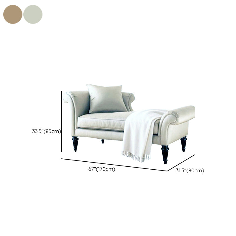 Faux Leather/Fabric Accent Chair Traditional Flared Arms Chaise Clearhalo 'Chairs & Seating' 'Chaise Lounge' 'chaise_lounge' 'furn' 'furn_chaise_lounge' 'Furniture' 'Living Room Furniture' 7326732