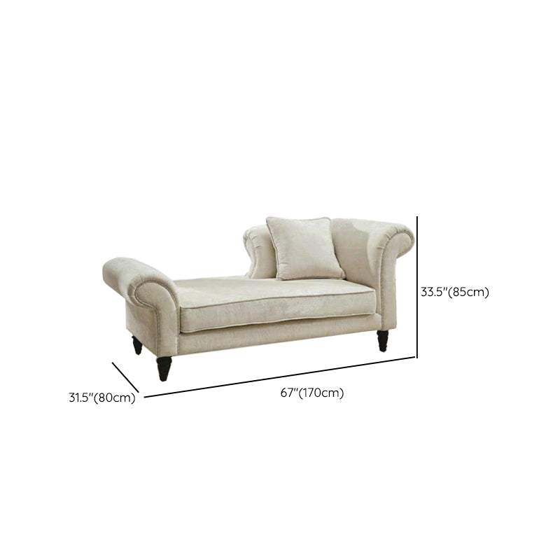 Faux Leather/Fabric Accent Chair Traditional Flared Arms Chaise Clearhalo 'Chairs & Seating' 'Chaise Lounge' 'chaise_lounge' 'furn' 'furn_chaise_lounge' 'Furniture' 'Living Room Furniture' 7326733
