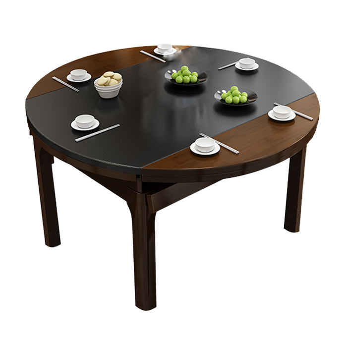 Mesa de comedor de cocina contemporánea, mesa de comedor extensible de madera maciza con 4 patas