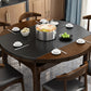 Mesa de comedor de cocina contemporánea, mesa de comedor extensible de madera maciza con 4 patas