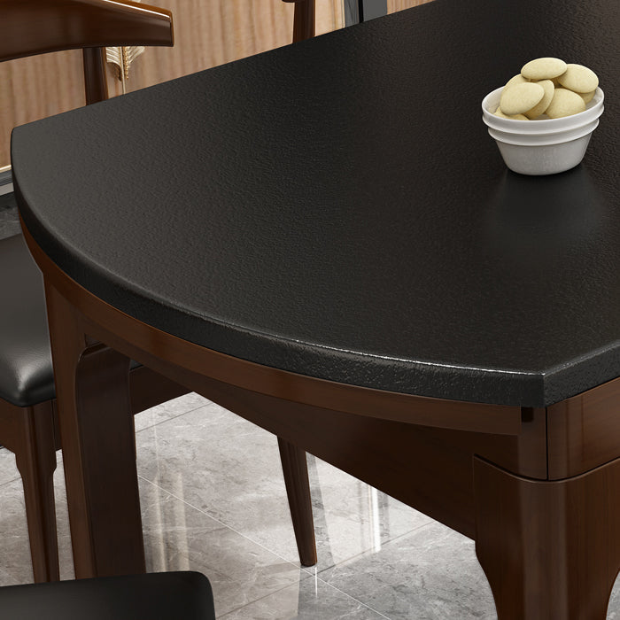 Mesa de comedor de cocina contemporánea, mesa de comedor extensible de madera maciza con 4 patas