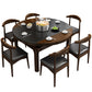 Mesa de comedor de cocina contemporánea, mesa de comedor extensible de madera maciza con 4 patas