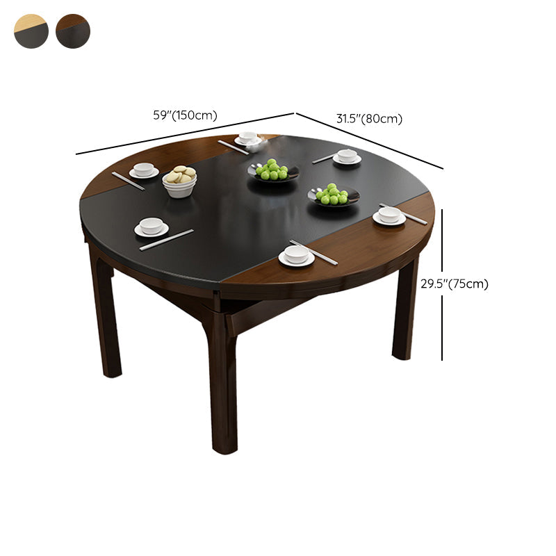 Mesa de comedor de cocina contemporánea, mesa de comedor extensible de madera maciza con 4 patas