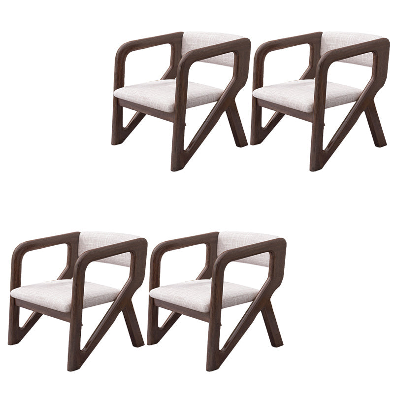 Open Back Arm Chairs Solid Wood Dining Chairs for Dining Room Grey 4 Piece Set Walnut Clearhalo 'Dining Chairs' 'Dining Tables & Seating' 'dining_chair' 'furn' 'furn_dining_chair' 'Furniture' 'Kitchen & Dining Furniture' 7327017