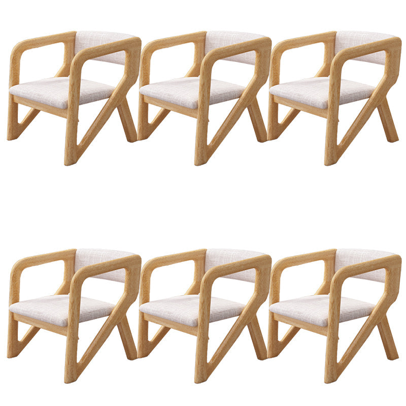 Open Back Arm Chairs Solid Wood Dining Chairs for Dining Room Grey 6 Piece Set Natural Wood Clearhalo 'Dining Chairs' 'Dining Tables & Seating' 'dining_chair' 'furn' 'furn_dining_chair' 'Furniture' 'Kitchen & Dining Furniture' 7327029