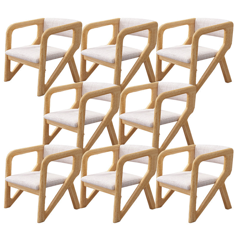 Open Back Arm Chairs Solid Wood Dining Chairs for Dining Room Grey 8 Piece Set Natural Wood Clearhalo 'Dining Chairs' 'Dining Tables & Seating' 'dining_chair' 'furn' 'furn_dining_chair' 'Furniture' 'Kitchen & Dining Furniture' 7327031