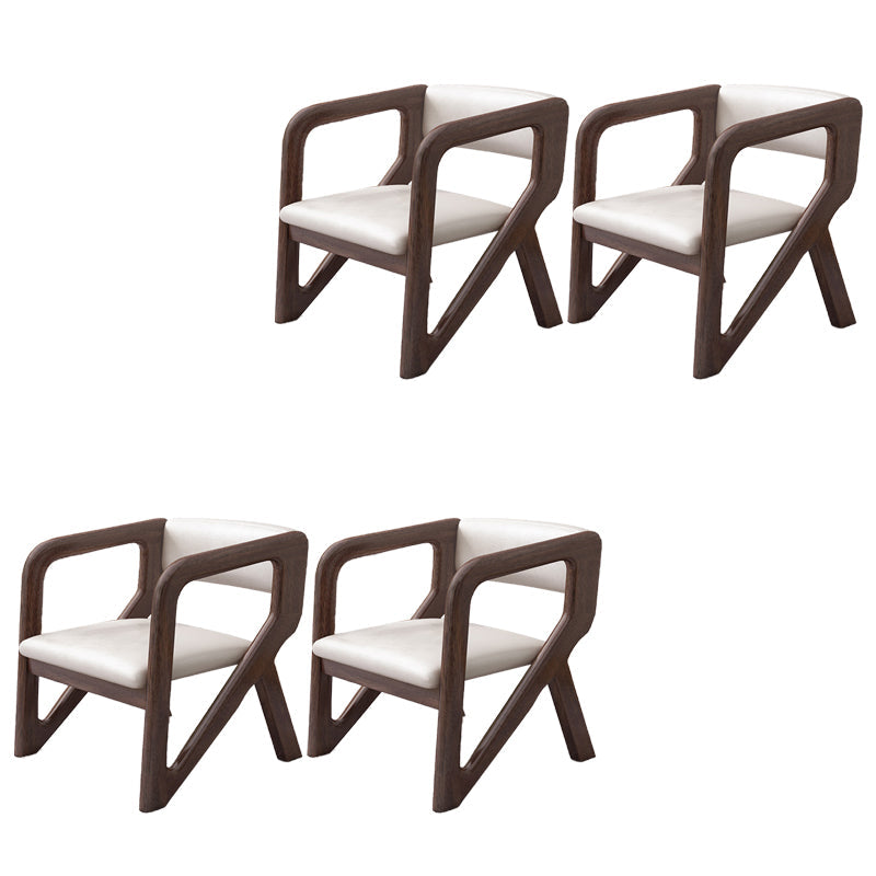 Open Back Arm Chairs Solid Wood Dining Chairs for Dining Room Off-White 4 Piece Set Walnut Clearhalo 'Dining Chairs' 'Dining Tables & Seating' 'dining_chair' 'furn' 'furn_dining_chair' 'Furniture' 'Kitchen & Dining Furniture' 7327034