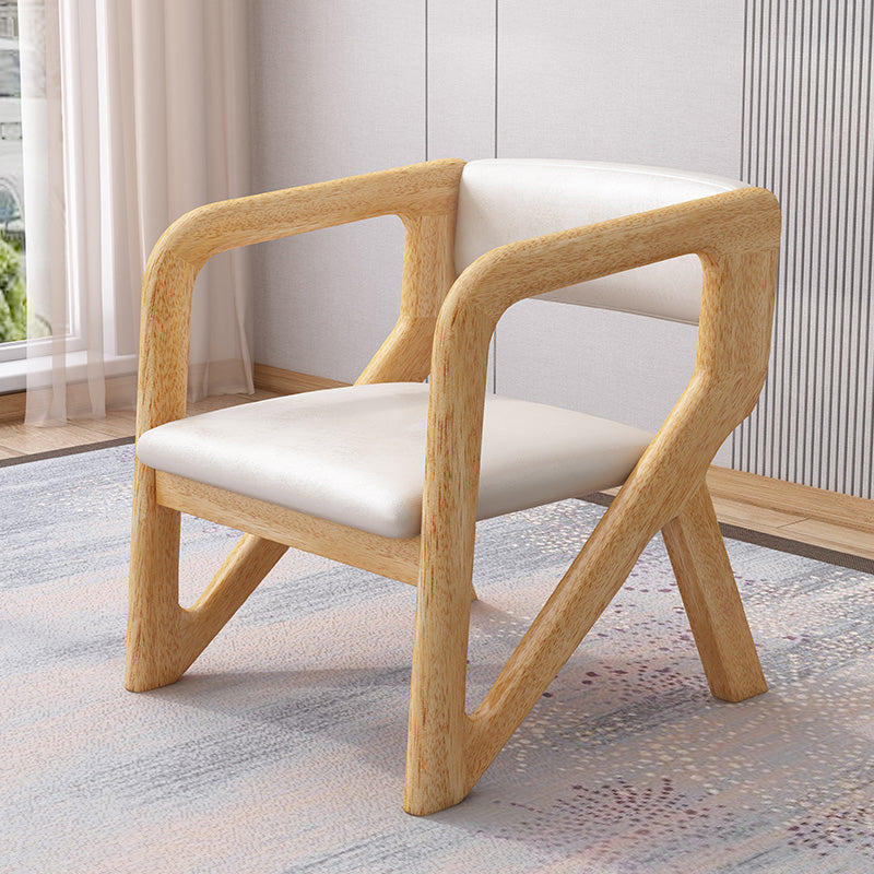Open Back Arm Chairs Solid Wood Dining Chairs for Dining Room Off-White 1 Piece Natural Wood Clearhalo 'Dining Chairs' 'Dining Tables & Seating' 'dining_chair' 'furn' 'furn_dining_chair' 'Furniture' 'Kitchen & Dining Furniture' 7327037