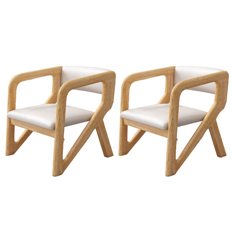 Open Back Arm Chairs Solid Wood Dining Chairs for Dining Room Off-White 2 Piece Set Natural Wood Clearhalo 'Dining Chairs' 'Dining Tables & Seating' 'dining_chair' 'furn' 'furn_dining_chair' 'Furniture' 'Kitchen & Dining Furniture' 7327038