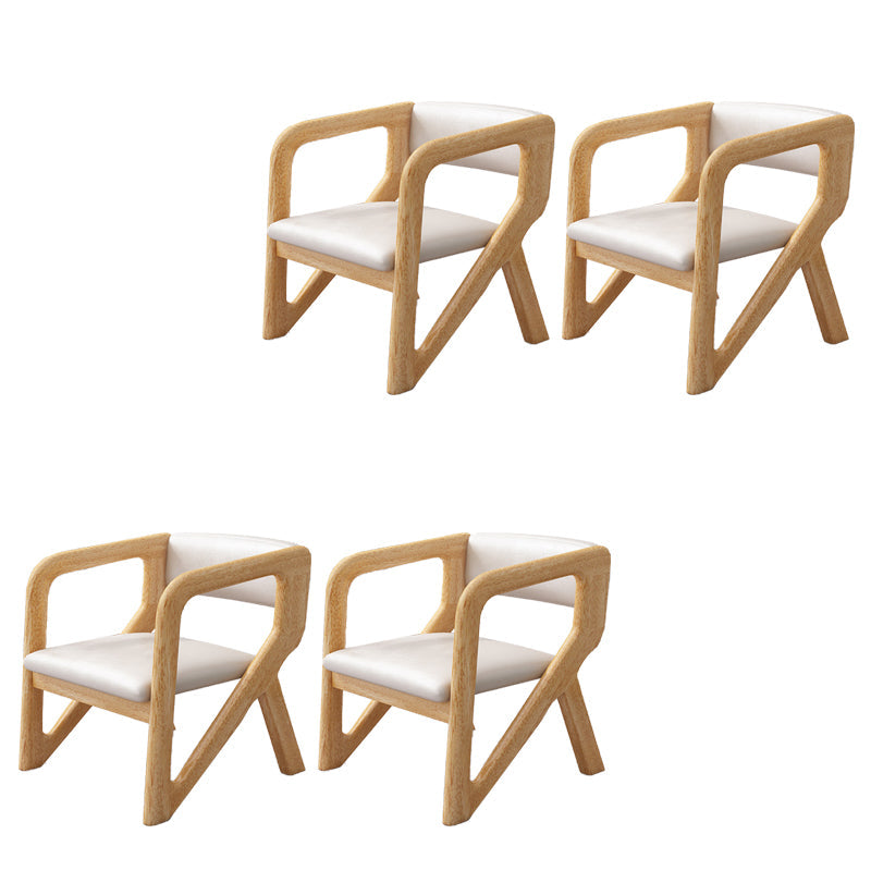 Open Back Arm Chairs Solid Wood Dining Chairs for Dining Room Off-White 4 Piece Set Natural Wood Clearhalo 'Dining Chairs' 'Dining Tables & Seating' 'dining_chair' 'furn' 'furn_dining_chair' 'Furniture' 'Kitchen & Dining Furniture' 7327039