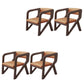 Open Back Arm Chairs Solid Wood Dining Chairs for Dining Room Orange 4 Piece Set Walnut Clearhalo 'Dining Chairs' 'Dining Tables & Seating' 'dining_chair' 'furn' 'furn_dining_chair' 'Furniture' 'Kitchen & Dining Furniture' 7327044
