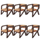 Open Back Arm Chairs Solid Wood Dining Chairs for Dining Room Orange 6 Piece Set Walnut Clearhalo 'Dining Chairs' 'Dining Tables & Seating' 'dining_chair' 'furn' 'furn_dining_chair' 'Furniture' 'Kitchen & Dining Furniture' 7327045