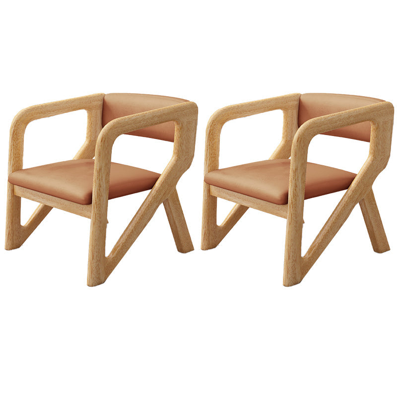 Open Back Arm Chairs Solid Wood Dining Chairs for Dining Room Orange 2 Piece Set Natural Wood Clearhalo 'Dining Chairs' 'Dining Tables & Seating' 'dining_chair' 'furn' 'furn_dining_chair' 'Furniture' 'Kitchen & Dining Furniture' 7327048