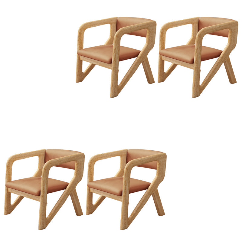 Open Back Arm Chairs Solid Wood Dining Chairs for Dining Room Orange 4 Piece Set Natural Wood Clearhalo 'Dining Chairs' 'Dining Tables & Seating' 'dining_chair' 'furn' 'furn_dining_chair' 'Furniture' 'Kitchen & Dining Furniture' 7327049
