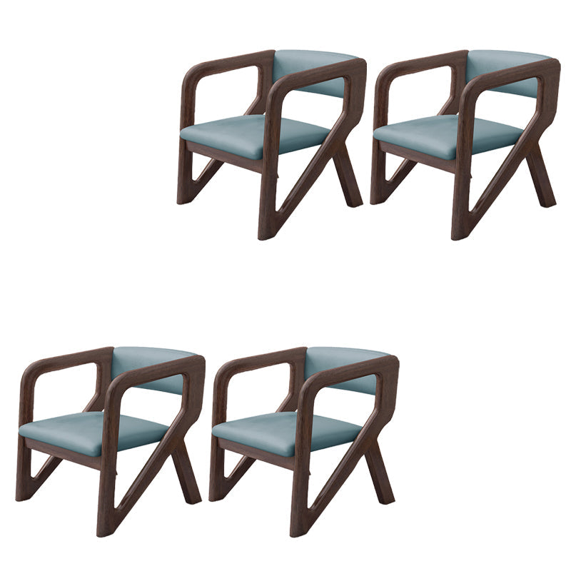 Open Back Arm Chairs Solid Wood Dining Chairs for Dining Room Gray Blue 4 Piece Set Walnut Clearhalo 'Dining Chairs' 'Dining Tables & Seating' 'dining_chair' 'furn' 'furn_dining_chair' 'Furniture' 'Kitchen & Dining Furniture' 7327054