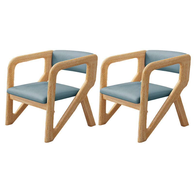 Open Back Arm Chairs Solid Wood Dining Chairs for Dining Room Gray Blue 2 Piece Set Natural Wood Clearhalo 'Dining Chairs' 'Dining Tables & Seating' 'dining_chair' 'furn' 'furn_dining_chair' 'Furniture' 'Kitchen & Dining Furniture' 7327058