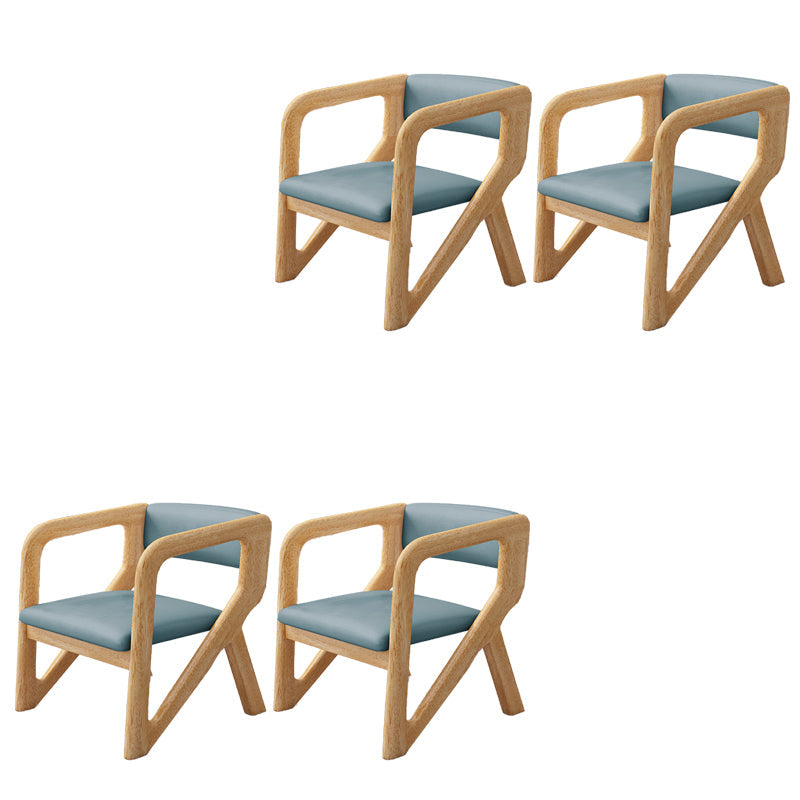 Open Back Arm Chairs Solid Wood Dining Chairs for Dining Room Gray Blue 4 Piece Set Natural Wood Clearhalo 'Dining Chairs' 'Dining Tables & Seating' 'dining_chair' 'furn' 'furn_dining_chair' 'Furniture' 'Kitchen & Dining Furniture' 7327059