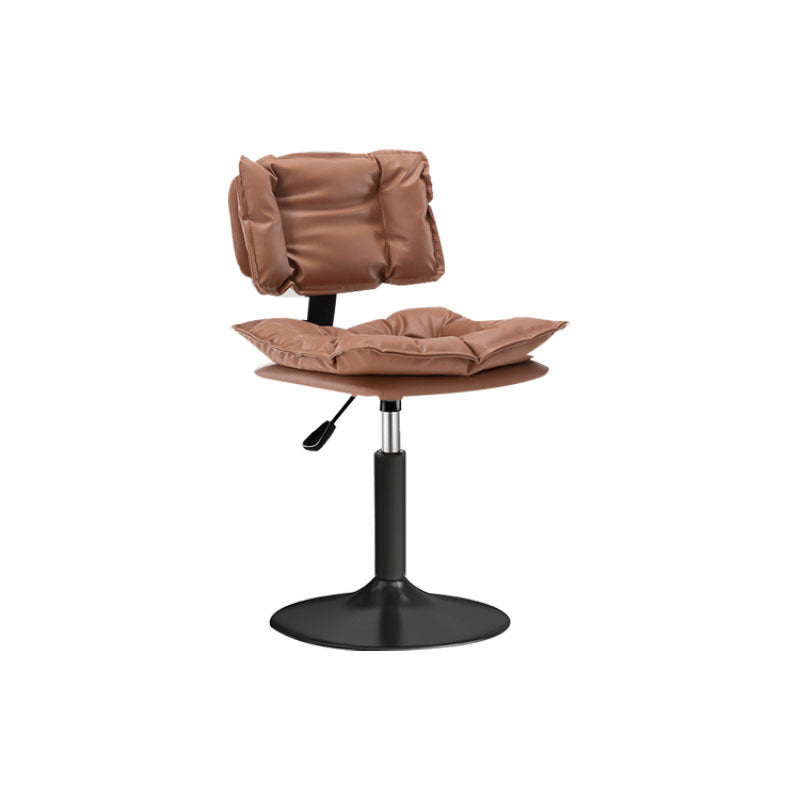 Glam Style Faux Leather Bar Stools Swivel Adjustable Height Bar Stool with Black Base Clearhalo 'Bar Furniture' 'Bar Stools' 'bar_stools' 'furn' 'furn_bar_stools' 'Furniture' 'Kitchen & Dining Furniture' 7327255