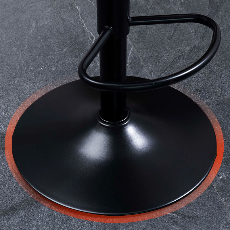 Glam Style Faux Leather Bar Stools Swivel Adjustable Height Bar Stool with Black Base Clearhalo 'Bar Furniture' 'Bar Stools' 'bar_stools' 'furn' 'furn_bar_stools' 'Furniture' 'Kitchen & Dining Furniture' 7327257