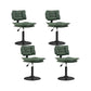 Glam Style Faux Leather Bar Stools Swivel Adjustable Height Bar Stool with Black Base Blackish Green 4 Piece Set Short Stool(22"H) Clearhalo 'Bar Furniture' 'Bar Stools' 'bar_stools' 'furn' 'furn_bar_stools' 'Furniture' 'Kitchen & Dining Furniture' 7327261