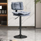 Glam Style Faux Leather Bar Stools Swivel Adjustable Height Bar Stool with Black Base Clearhalo 'Bar Furniture' 'Bar Stools' 'bar_stools' 'furn' 'furn_bar_stools' 'Furniture' 'Kitchen & Dining Furniture' 7327265