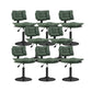 Glam Style Faux Leather Bar Stools Swivel Adjustable Height Bar Stool with Black Base Blackish Green 8 Piece Set Short Stool(22"H) Clearhalo 'Bar Furniture' 'Bar Stools' 'bar_stools' 'furn' 'furn_bar_stools' 'Furniture' 'Kitchen & Dining Furniture' 7327266
