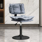 Glam Style Faux Leather Bar Stools Swivel Adjustable Height Bar Stool with Black Base Grey 1 Piece Short Stool(22"H) Clearhalo 'Bar Furniture' 'Bar Stools' 'bar_stools' 'furn' 'furn_bar_stools' 'Furniture' 'Kitchen & Dining Furniture' 7327267